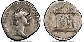 Domitian (AD 81-96). AR cistophorus (26mm, 6h). NGC VF, marks. Rome, AD 80-81. IMP CAES DOMITIANVS, laureate head of Domitian right / Distyle temple c...