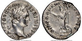 Domitian (AD 81-96). AR denarius (18mm, 6h). NGC Choice VF Rome, 14 September AD 92-13 September AD 93. IMP CAES DOMIT AVG-GERM P M TR P XII, laureate...