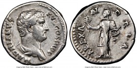 Hadrian (AD 117-138). AR denarius (18mm, 7h). NGC VF. Rome, AD 130-133. HADRIANVS-AVG COS III P P, bare-headed Hadrian right / ALEXA-N-DRIA, Alexandri...