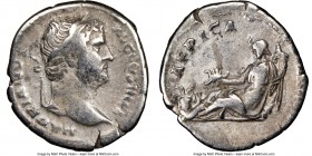 Hadrian (AD 117-138). AR denarius (18mm, 8h). NGC Choice Fine Rome, AD 134-138. HADRIANVS-AVG COS III P P, laureate head of Hadrian right / AFRICA, Af...
