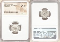 Julia Domna (AD 193-217). AR denarius (18mm, 8h). NGC Choice XF. Rome, AD 203. IVLIA-AVGVSTA, draped bust of Julia Domna right, seen from front, hair ...