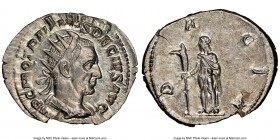 Trajan Decius (AD 249-251). AR antoninianus (25mm, 3.69 gm, 12h). NGC MS 5/5 - 3/5. Rome. IMP C M Q TRAIANVS DECIVS AVG, radiate, cuirassed bust of Tr...