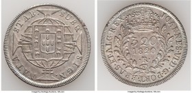 João VI Pair of Uncertified silver Issues, 1) 320 Reis 1820-R - AU. 31mm. 9.02gm. 2) 960 Reis 1812-B - AU. 43mm. 26.51gm. Overstruck on a Spanish Colo...