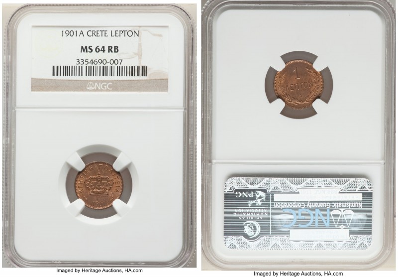 Prince George Pair of Certified Minors 1901-A MS64 Red and Brown NGC, Paris mint...