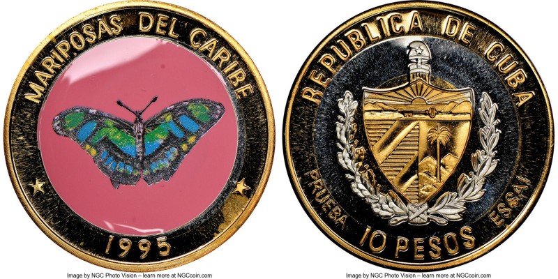 Republic 6-Piece Lot of Certified Proof Prueba Essai "Butterflies of Caribbean -...