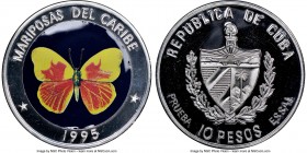 Republic 6-Piece Lot of Certified Proof Prueba Essai "Butterflies of Caribbean - Phoebis Avellaneda" 10 Pesos 1995 NGC, 1) aluminum 10 Pesos - PR69 Ul...