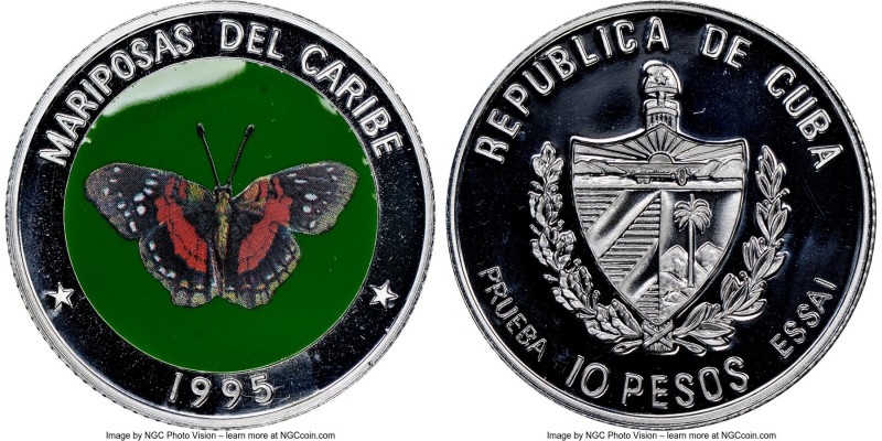 Republic 6-Piece Lot of Certified Proof Prueba Essai "Butterflies of Caribbean -...