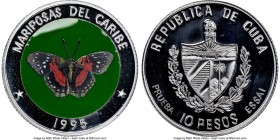 Republic 6-Piece Lot of Certified Proof Prueba Essai "Butterflies of Caribbean - Anartia Amathea" 10 Pesos 1995 NGC, 1) aluminum 10 Pesos - PR69 Ultra...
