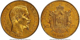 Napoleon III gold 50 Francs 1855-A AU55 NGC, Paris mint, KM785.1, Fr-569. AGW 0.4667 oz. 

HID09801242017

© 2020 Heritage Auctions | All Rights R...