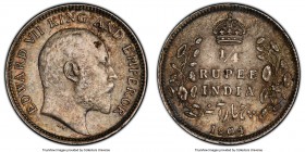 British India. Edward VII 1/4 Rupee 1904-(c) MS64 PCGS, Calcutta mint, KM506, SW-7.80. 

HID09801242017

© 2020 Heritage Auctions | All Rights Res...