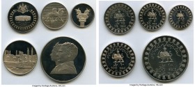 Muhammed Reza Pahlavi 5-Piece Uncertified silver Proof Set SH 1350 (1971), 1) 25 Rials, KM1184 2) 50 Rials, KM1185 3) 75 Rials, KM1186 4) 100 Rials, K...