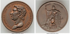 British Colony copper "Death of Lord Effingham" Medal ND (1791) AU, BHM-353. 35mm. 27gm. By J. Milton. Dated 1784. Sold with old collector tags. 

H...