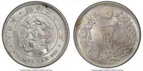Meiji Yen Year 27 (1894) MS62 PCGS, KM-YA25.3, JNDA 01-10A. Untoned obverse with trace of golden toning on reverse. 

HID09801242017

© 2020 Herit...