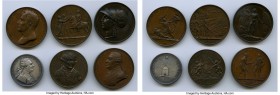 6-Piece Lot of Assorted Medals, 1) France: Louis XVI silver "Cercle des Philadelphes" Medal ND (1788) - UNC (Surface Hairlines). 33mm. 16.35gm. 2) Gre...
