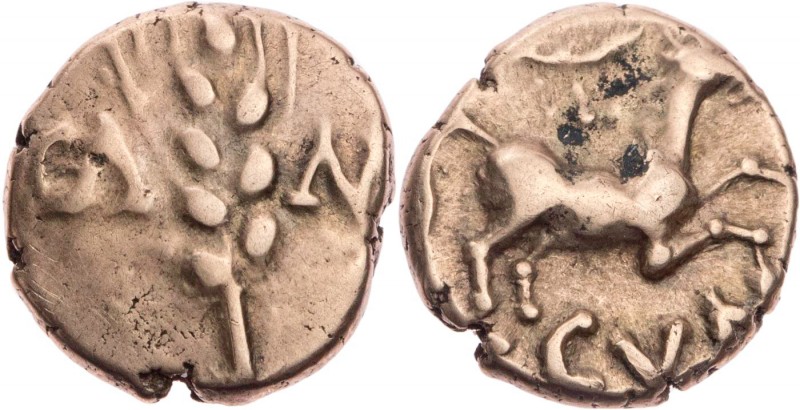 BRITANNIEN TRINOVANTES UND CATUVELLAUNI
Cunobelinus, um 8-41 n. Chr. AV-1/4 Sta...
