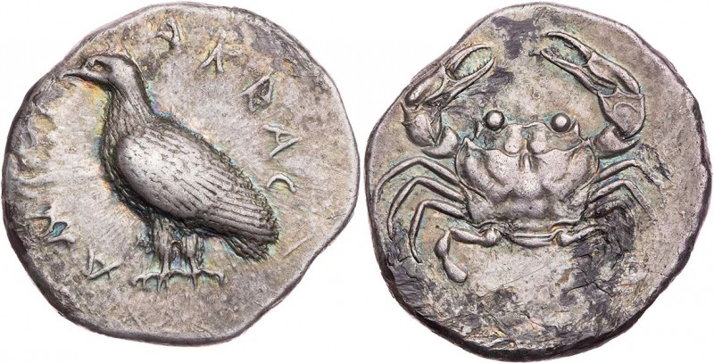 SIZILIEN AKRAGAS
 AR-Didrachme 510-495 v. Chr. Vs.: Adler steht n. l., Rs.: Kra...