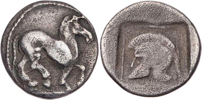 MAKEDONIEN, KÖNIGREICH
Alexander I., 495-452 v. Chr. AR-Tetrobol 480-476 v. Chr...