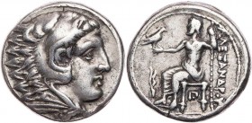 MAKEDONIEN, KÖNIGREICH
Alexander III., 336-323 v. Chr. AR-Tetradrachme 320-317 v. Chr. (postum) Amphipolis Vs.: Kopf des Herakles mit Löwenskalp n. r...