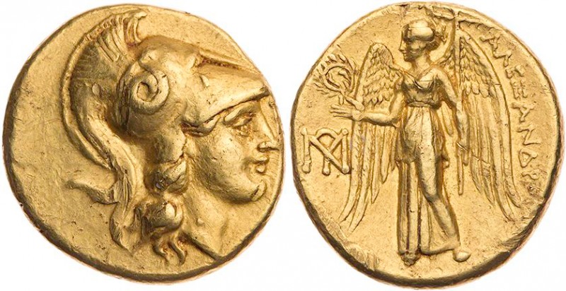 MAKEDONIEN, KÖNIGREICH
Alexander III., 336-323 v. Chr. AV-Stater 315-300 v. Chr...