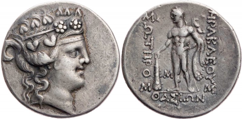 THRAKIEN THASOS
 AR-Tetradrachme 100-80 v. Chr. Vs.: Kopf des Dionysos mit Efeu...