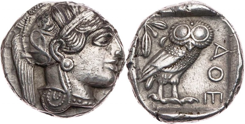ATTIKA ATHEN
 AR-Tetradrachme um 440-412 v. Chr. Vs.: Kopf der Athena mit Helm ...
