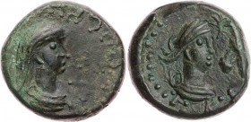 KÖNIGREICH BOSPORUS
Rheskuporis VI., 314-319 und 322-342 n. Chr. AE-Stater 326/327 n. Chr. (= Jahr 623) Vs.: drapierte Büste n. r., rechts Dreizack (...
