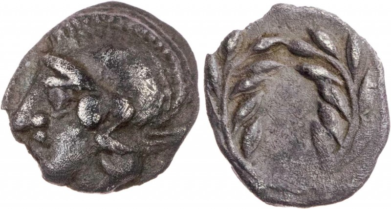 AIOLIS ELAIA
 AR-Hemiobol 450-400 v. Chr. Vs.: Kopf der Athena mit attischem He...
