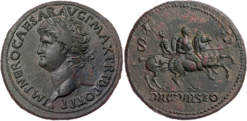 RÖMISCHE KAISERZEIT
Nero, 54-68 n. Chr. AE-Sesterz 67 n. Chr. Lugdunum Vs.: IMP...