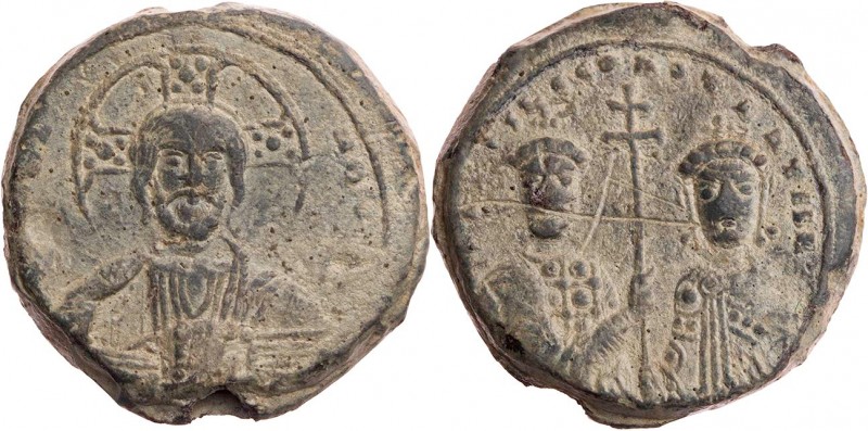 Basilios II. Bulgaroktonos und Konstantinos VIII., 976-1025. Bleisiegel Vs.: Pan...