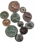 Lot, griechische Münzen AE-Prägungen aus den unterschiedlichsten Gebieten der griechischen Welt, darunter APULIEN, SIZILIEN, THRAKIEN, MAKEDONIEN, IND...