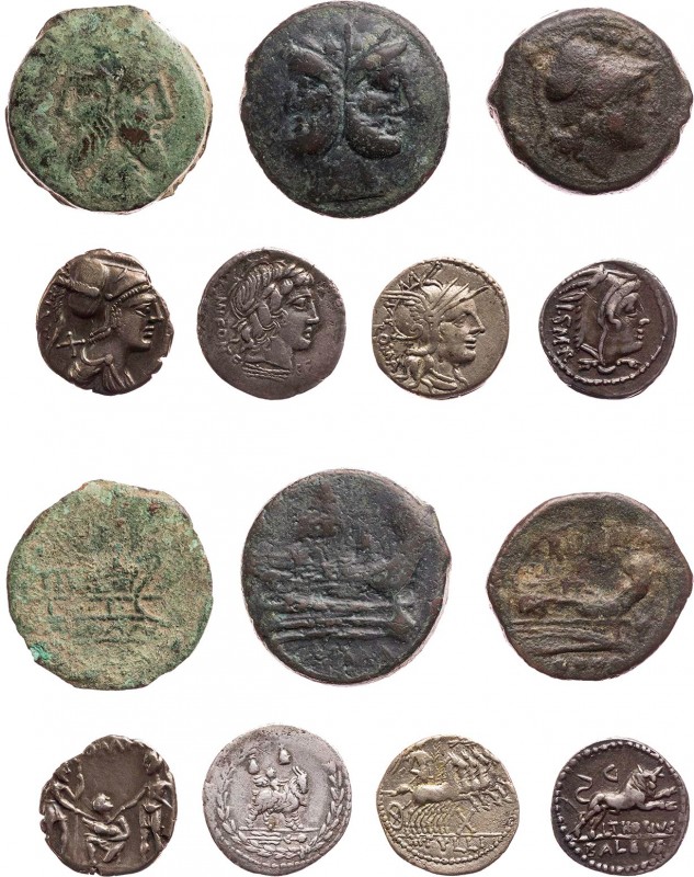 Lot, römische Münzen AR- und AE-Prägungen der römischen Republik: Denare des Ti....