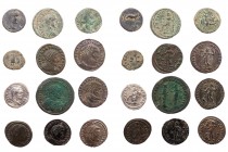 Lot, römische Münzen AR- und AE-Prägungen von Tiberius bis Constantinus I., darunter Provinzialprägungen aus Amphipolis in Makedonien und Parium in My...