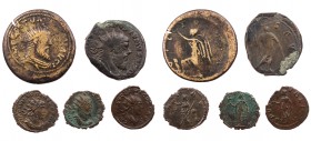 Lot, römische Münzen Prägungen des Gallischen Sonderreiches: Doppelsesterzen des Postumus (2) sowie Antoniniane des Victorinus, Tetricus I. und Tetric...