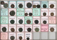 Lot, römische Münzen AE-Prägungen der Spätantike, darunter Magnentius (2), Decentius, Vetranio, Iovianus (3), Constantius Gallus (2), Iulianus II., Va...