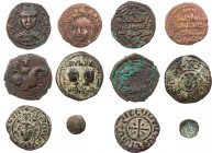 Lot, orientalische Münzen AE-Dirhems der ARTUKIDEN von Mardin: Najm al-Din Alpi und Husam al-Din Yuluq Arslan; ZENGIDEN von Mossul: Qutb al-Din Mawdud...