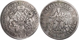 BAYERN HERZOGTUM, SEIT 1623 KURFÜRSTENTUM, SEIT 1806 KÖNIGREICH
Maximilian I., 1598-1651. 1/2 Reichstaler 1622 München Vs.: bekröntes Wappen, von zwe...