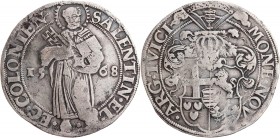 KÖLN ERZBISTUM
Salentin von Isenburg, 1567-1577. Taler 1568 Deutz Vs.: St. Petrus steht mit Schlüssel und Buch v. v., Rs.: behelmter gevierter Wappen...