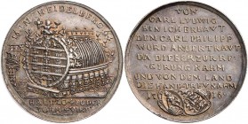 PFALZ PFALZ, KURFÜRSTENTUM
Karl Philipp, 1716-1742. Silbermedaille 1716 ohne Signatur Heidelberger Fassmedaille, geprägt zu seinem Regierungsantritt,...