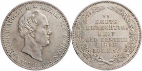 SACHSEN SACHSEN, KÖNIGREICH
Friedrich August II., 1836-1854. 1/3 Taler 1854 Auf seinen Tod AKS 119; J. 93. fast vz