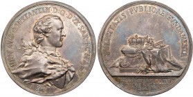 DAS FÜRSTENHAUS SACHSEN-WEIMAR-EISENACH
Ernst August Constantin, 1748-1758, bis 1756 unter Vormundschaft Friedrichs III. von Gotha. Silbermedaille 17...