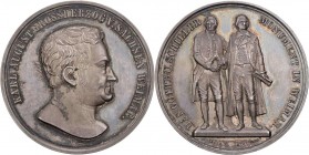 DAS FÜRSTENHAUS SACHSEN-WEIMAR-EISENACH
Carl August, 1775-1828. Silbermedaille o. J. (1857) v. M. Sebald, bei Drentwett Auf die Einweihung des Goethe...