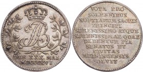 DAS FÜRSTENHAUS SACHSEN-WEIMAR-EISENACH
Prinz Bernhard, Sohn Carl Augusts. Silbermedaille 1816 unsigniert Auf seine Hochzeit mit Prinzessin Ida von S...