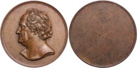 GOETHE
Johann Wolfgang von Goethe, 1749-1832. Bronzemedaille 1825 von H. F. Brandt Auf den 50-jährigen Aufenthalt Goethes in Weimar, Vs.: Büste n. l....