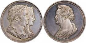 GOETHE
Johann Wolfgang von Goethe, 1749-1832. Silbermedaille 1825 von H. F. Brandt Auf den 50-jährigen Aufenthalt Goethes in Weimar, Vs.: Büsten Groß...