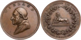 WIELAND
Christoph Martin Wieland, 1733-1813. Bronzemedaille 1812 v. F. W. Facius Auf seinen 80. Geburtstag, Widmung der Loge Amalia zu Weimar, Vs.: B...