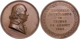 HERDER
Johann Gottfried Herder, 1744-1803. Bronzemedaille 1850 v. A. Facius Auf die Enthüllung des Herder-Denkmals in Weimar am 25. August 1850, Vs.:...