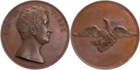 JENAER PROFESSOREN
Ludwig Tieck, 1773-1853. Bronzemedaille o. J. v. C. R. Krüger Vs.: Büste n. r., Rs.: auffliegender Adler mit Leier in den Fängen, ...