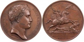 STÄDTE UND EREIGNISSE JENA
 Bronzemedaille 1806 v. B. Andrieu Auf die Schlacht bei Jena am 14. Oktober 1806, Vs.: Kopf Napoléons I. mit Lorbeerkranz ...