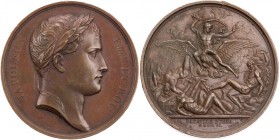 STÄDTE UND EREIGNISSE JENA
 Bronzemedaille 1806 v. B. Andrieu / A. Galle Auf die Schlacht bei Jena am 14. Oktober 1806, Vs.: Kopf Napoléons I. mit Lo...