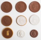LOTS UND LITERATUR
 Lot Porzellanmedaillen Medaillen auf Johann Wolfgang von Goethe aus weißem Biskuit-Porzellan und Böttger-Steinzeug, z. T. mit Ver...
